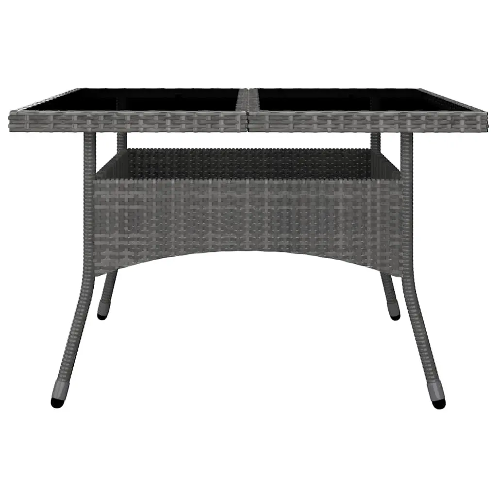 9 Piece Outdoor Dining Set PE Rattan Acacia Wood Grey