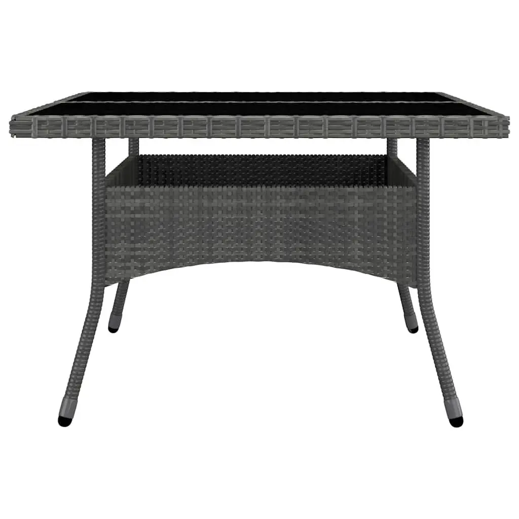 9 Piece Outdoor Dining Set PE Rattan Acacia Wood Grey