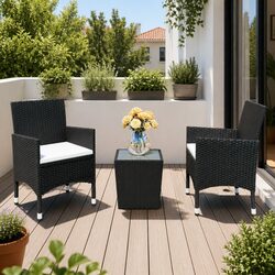 Durable 3 Piece Bistro Set for Outdoor Comfort