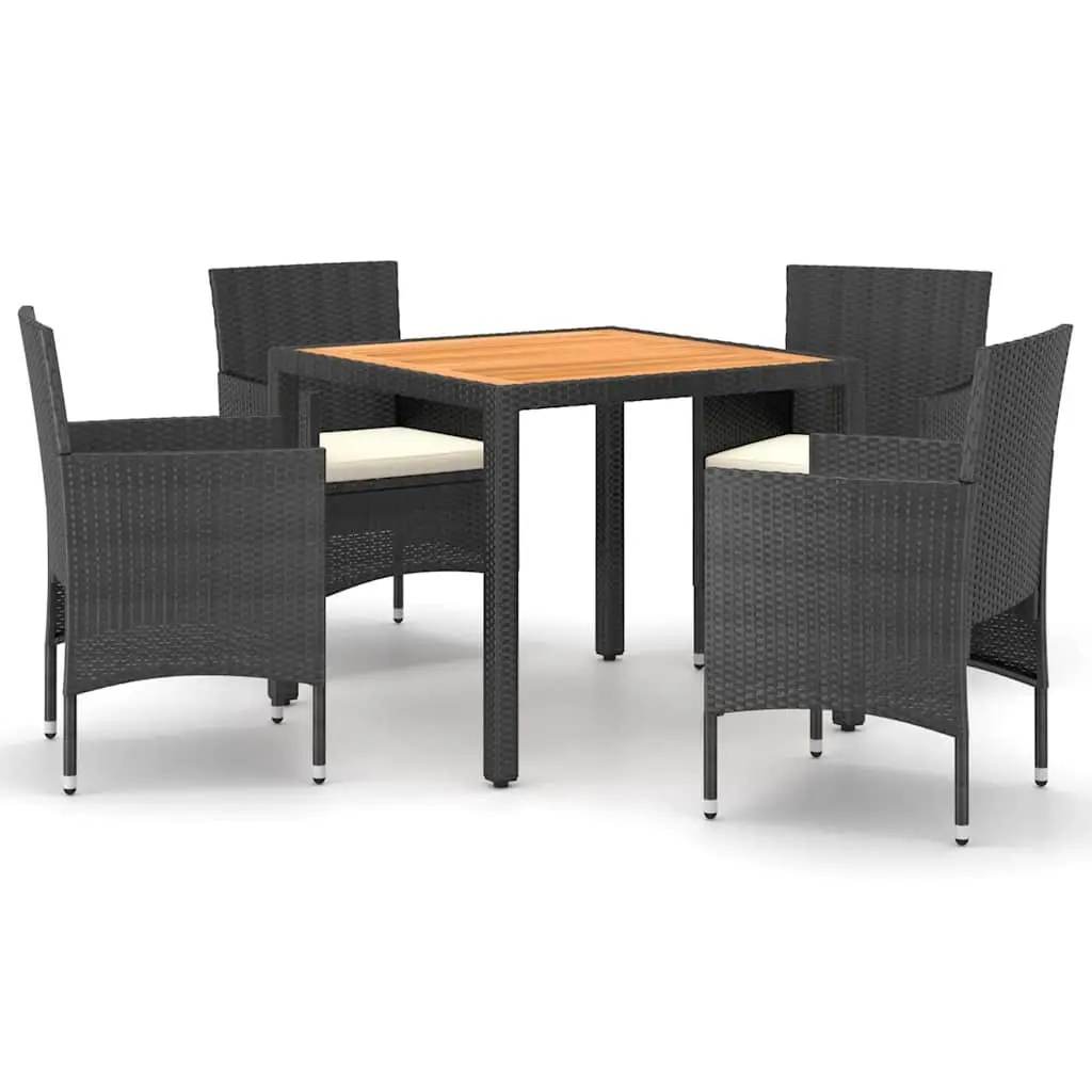 5 Piece Garden Dining Set with Durable Acacia Top