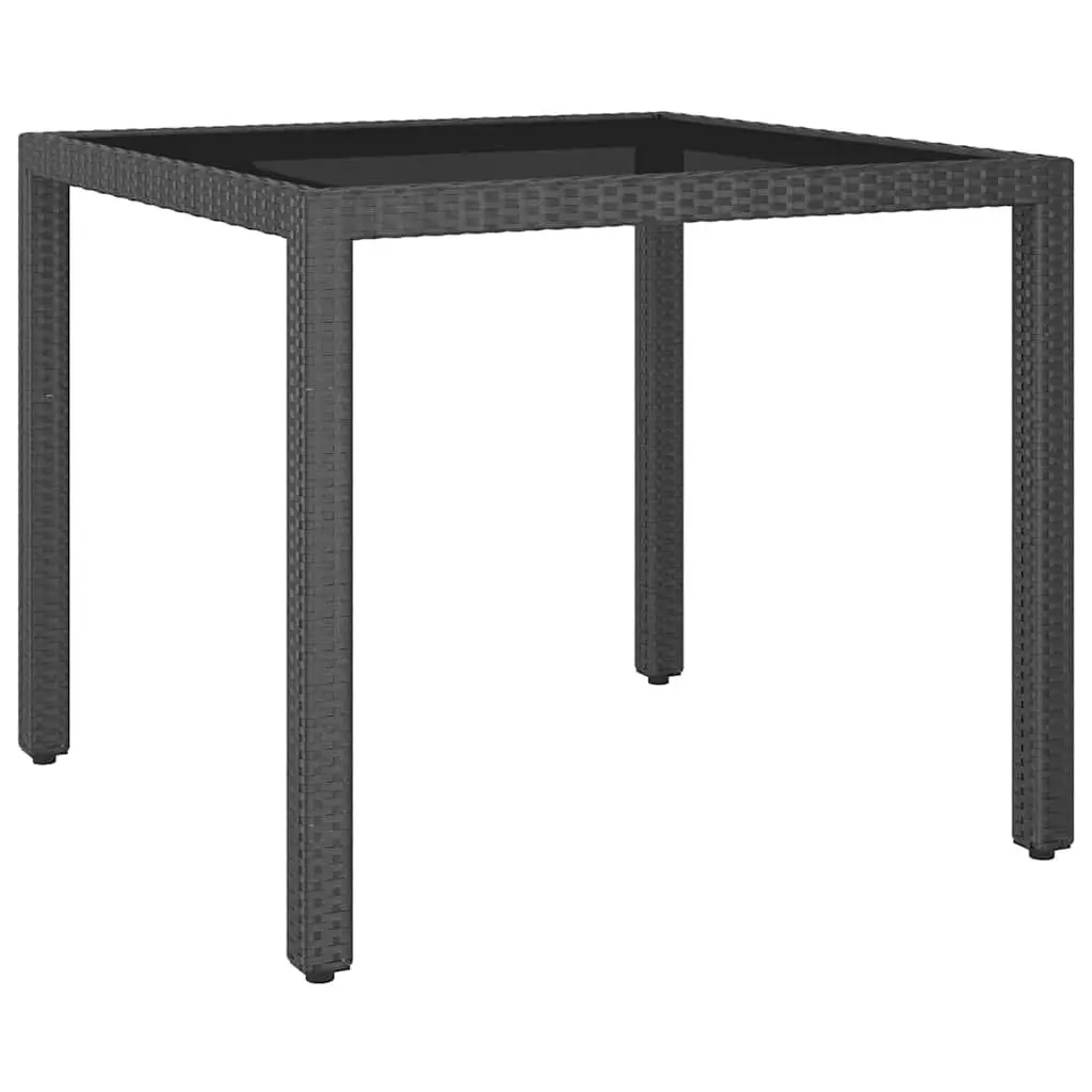 5 Piece Black Rattan Garden Dining Set