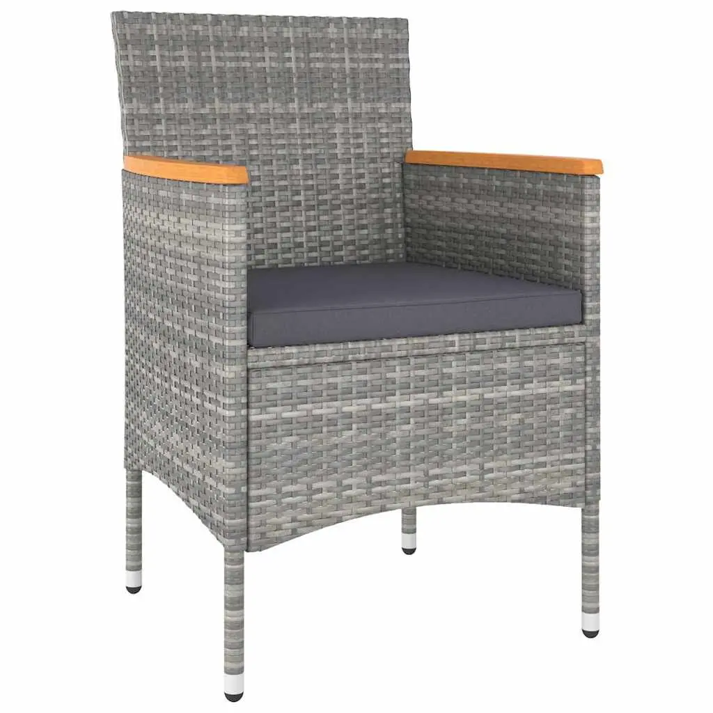 5-Piece Garden Dining Set with Grey Rattan