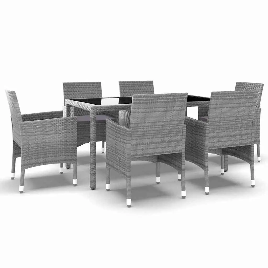 7 Piece Outdoor Dining Set with Glass Top