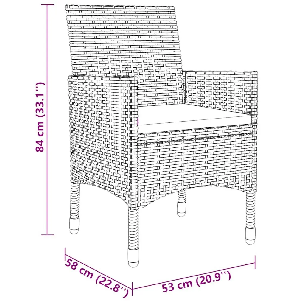 7 Piece Garden Dining Set with Grey Rattan