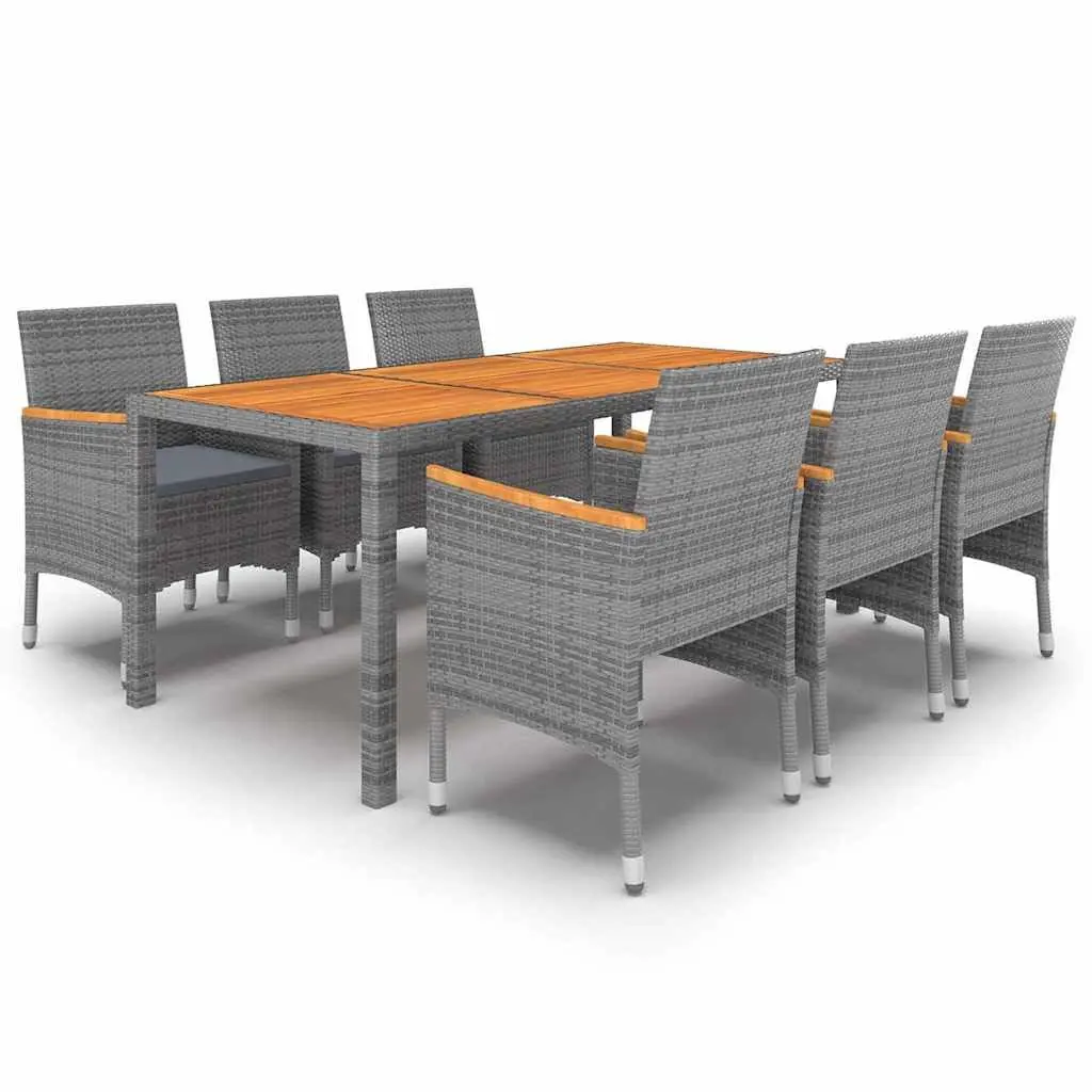 7-Piece Grey Outdoor Dining Set with Strong Build