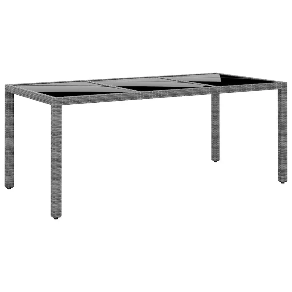 Garden Dining Set Rattan Powder-coated Steel 9 Piece Grey