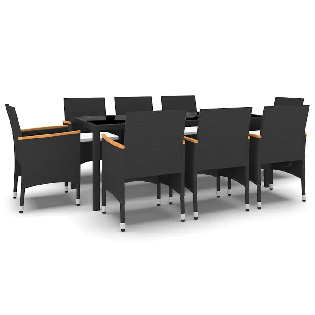 9 Piece Garden Dining Set with PE Rattan Chairs