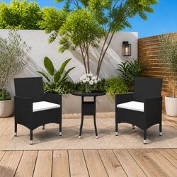 Elegant 3 Piece Garden Dining Set with PE Rattan