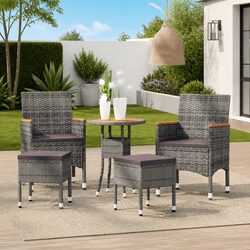 Stylish 5 Piece Grey Garden Lounge Set for Outdoor Spaces