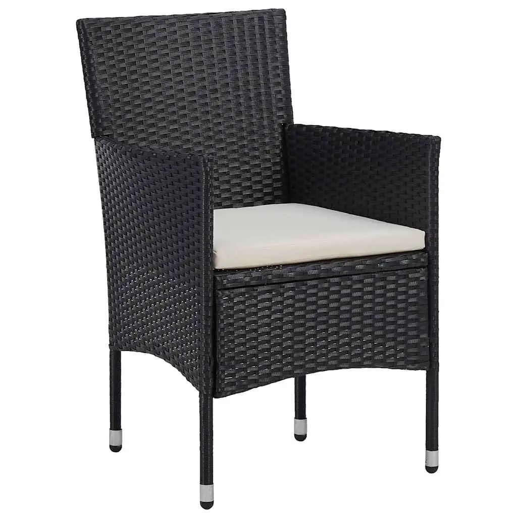 3 Piece Poly Rattan Outdoor Dining Set