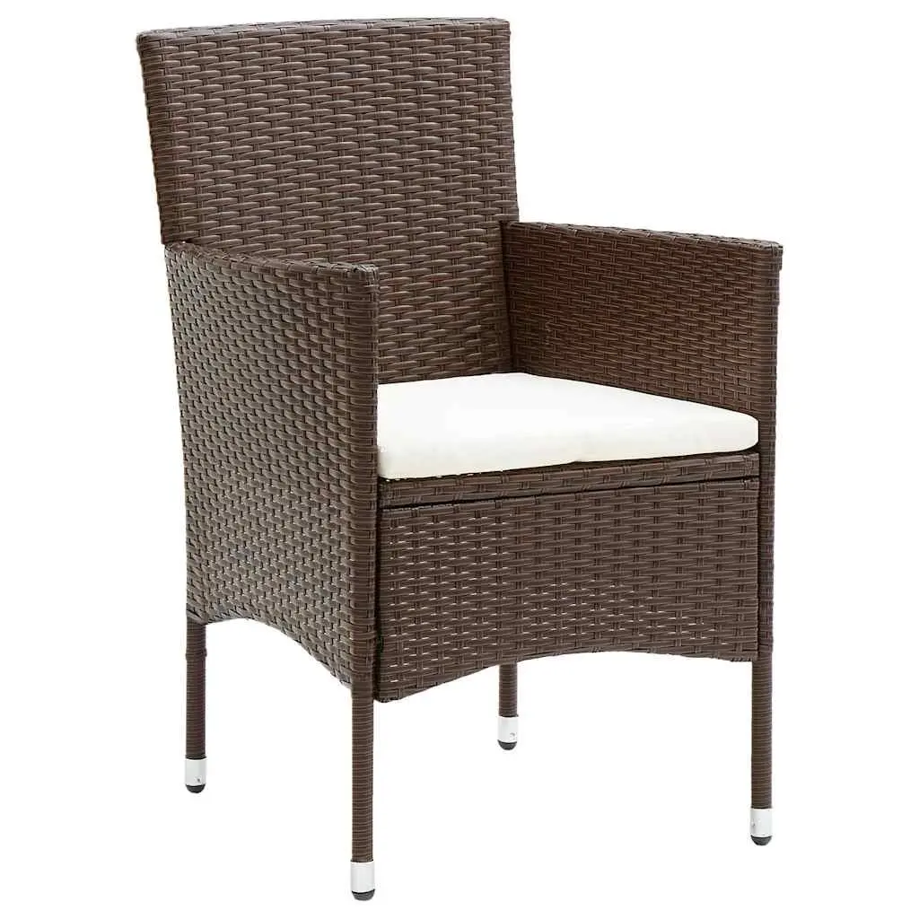 3 Piece Garden Dining Set Outdoor Brown