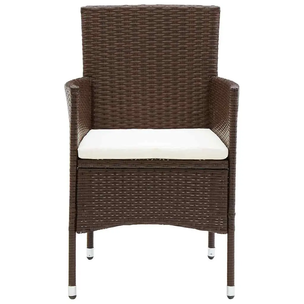 3 Piece Garden Dining Set Outdoor Brown