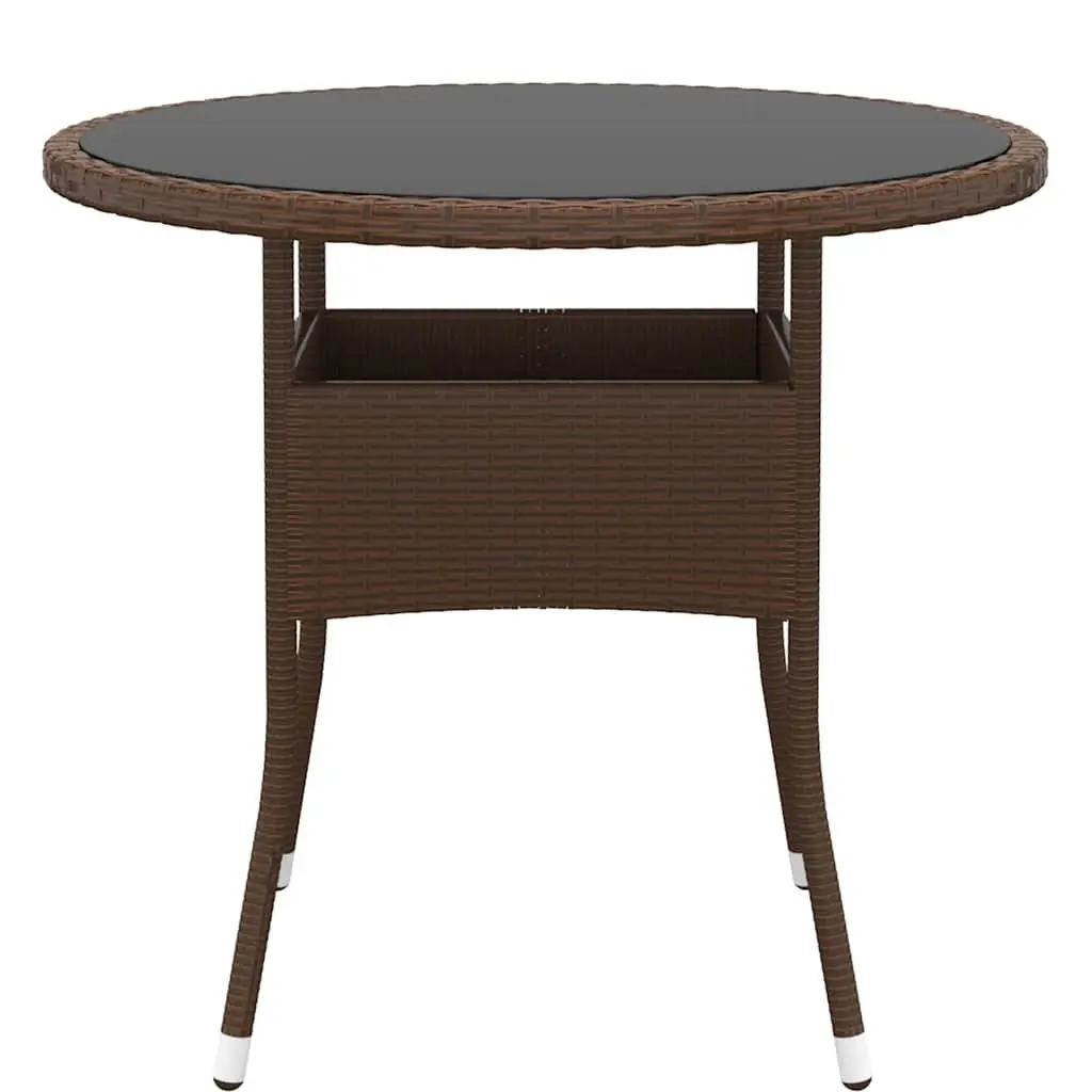 3 Piece Garden Dining Set Outdoor Brown