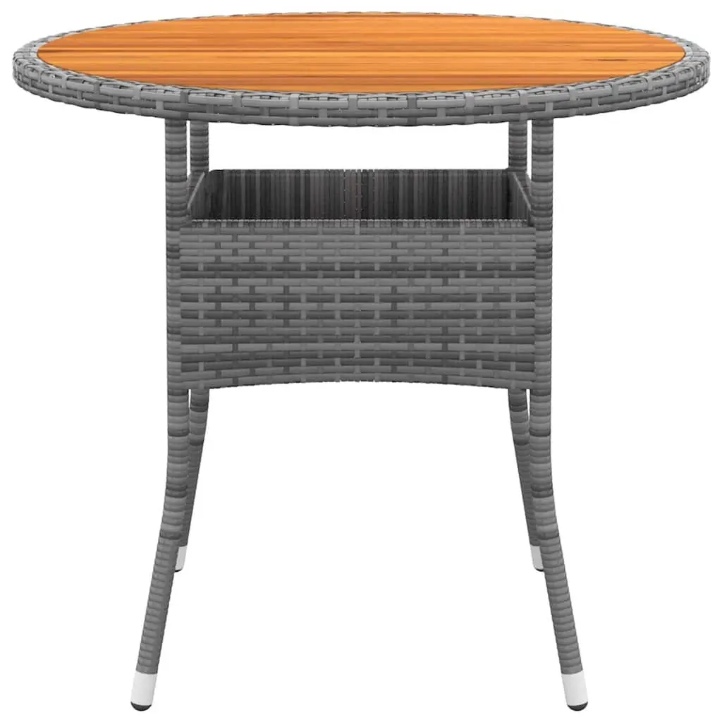Outdoor Dining Set Poly Rattan 5 Piece Garden Furniture Grey Patio Table Chairs