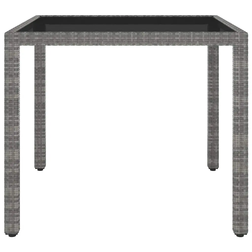 3 Piece Garden Dining Set Steel PE Rattan Grey Outdoor Patio Furniture