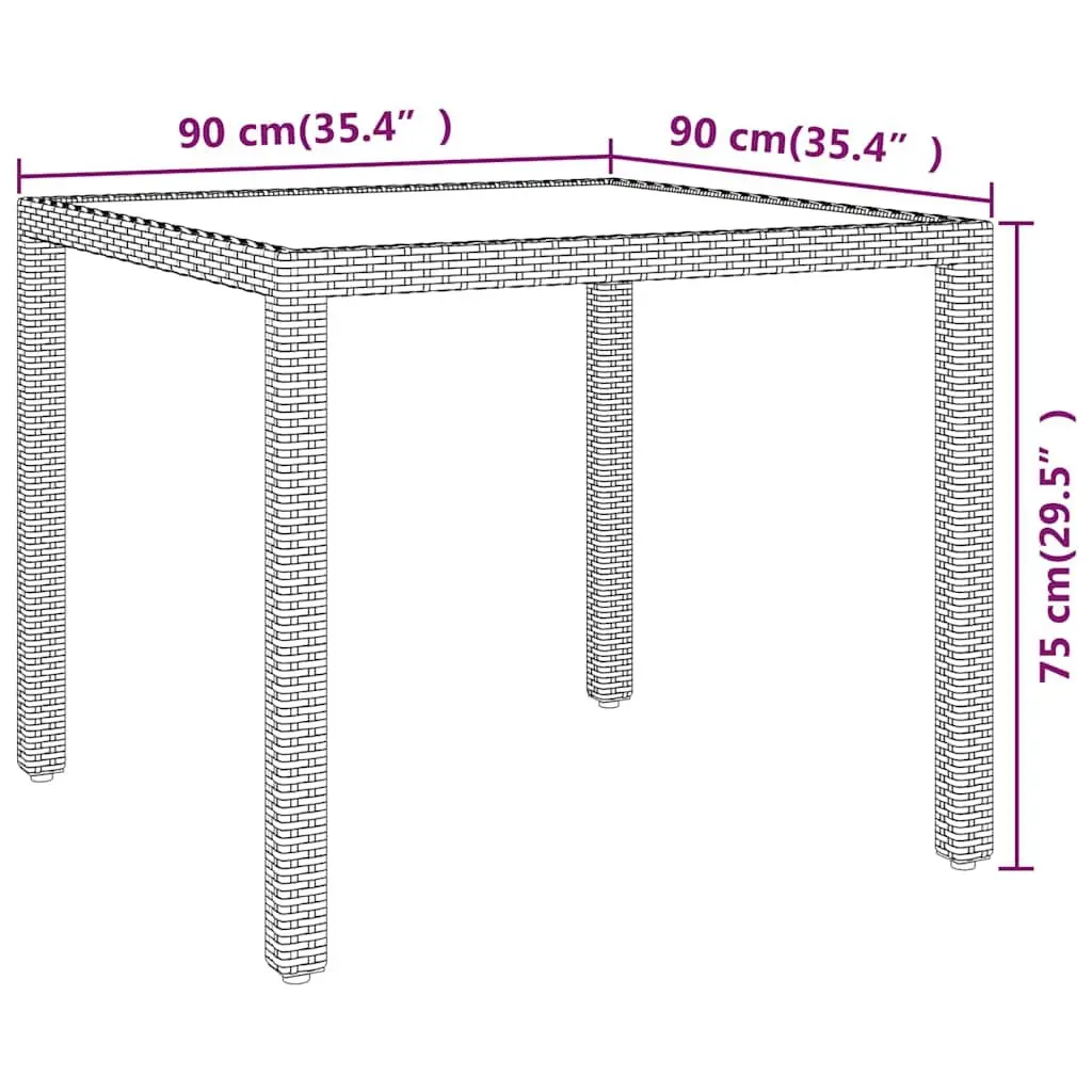 5-Piece Grey Garden Dining Set with Durable Rattan Frame