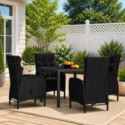 Durable 5-Piece Outdoor Dining Set with Cushions