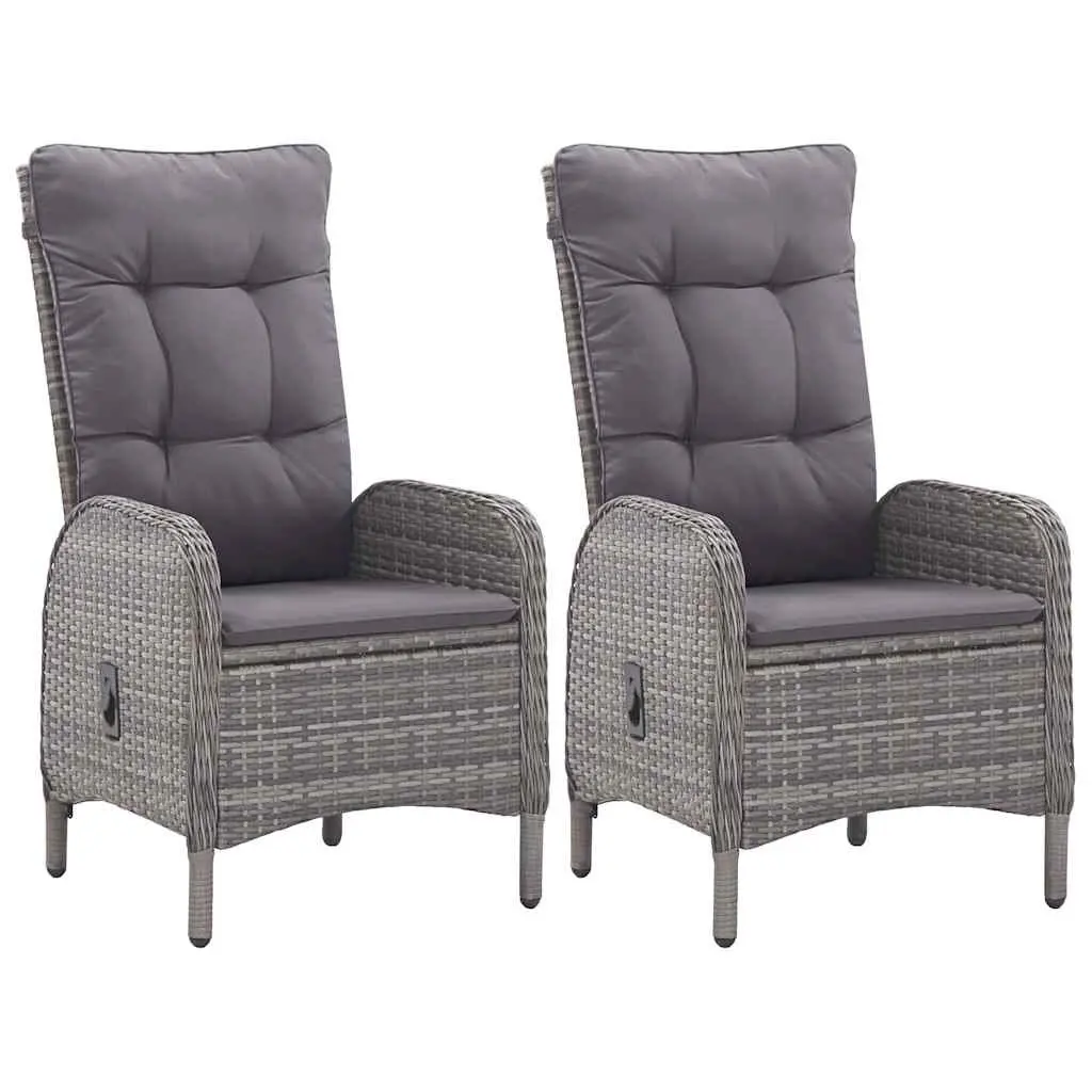 3 Piece Garden Dining Set with Grey Rattan
