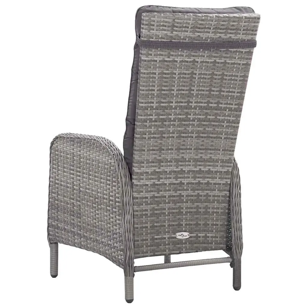 3 Piece Garden Dining Set with Grey Rattan