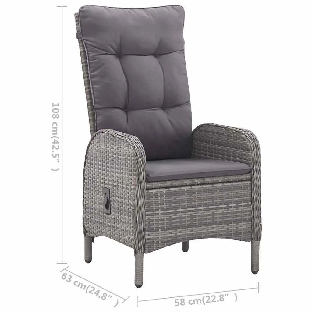 3 Piece Grey Garden Dining Set for Outdoors