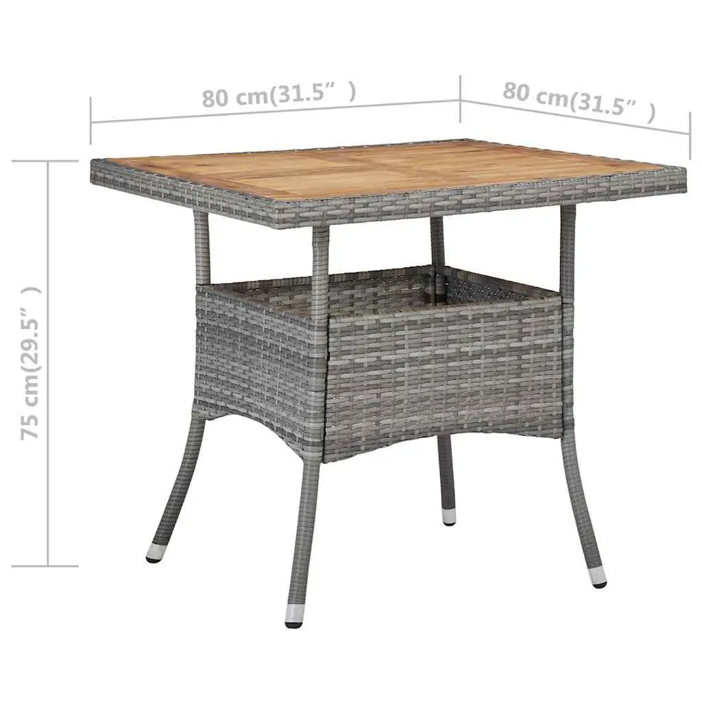 3 Piece Grey Garden Dining Set for Outdoors