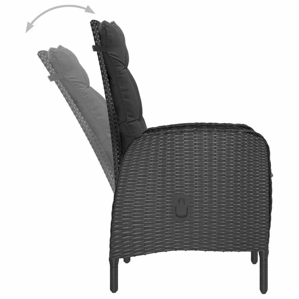 5 Piece Black Outdoor Garden Dining Set