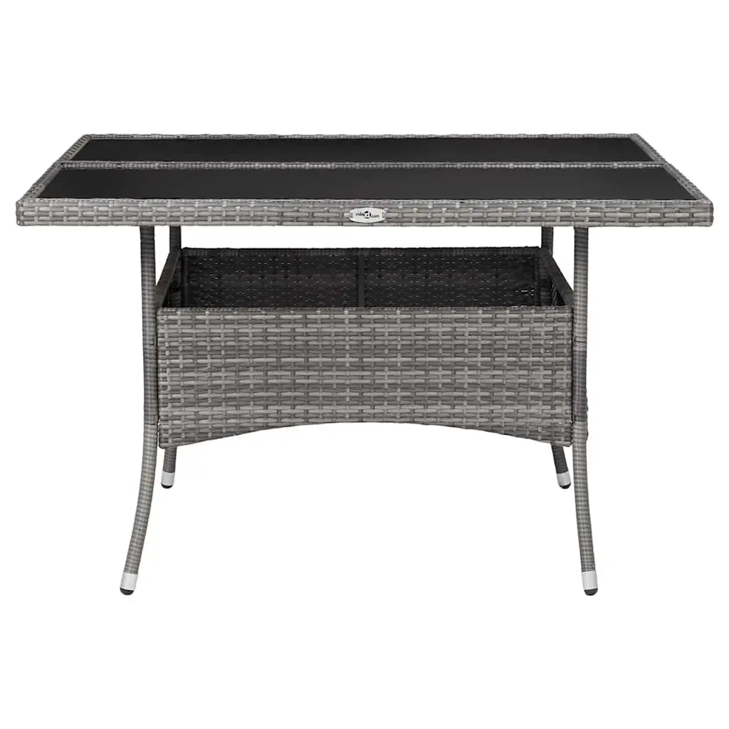 9 Piece Grey PE Rattan Garden Dining Set
