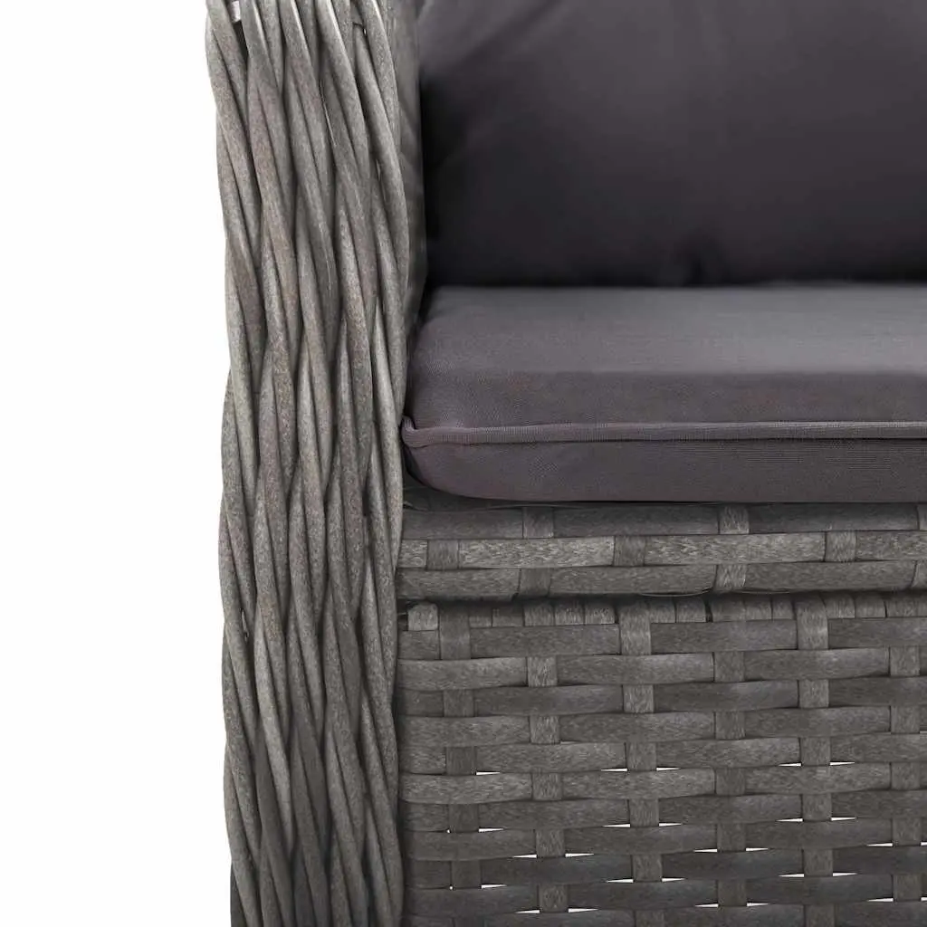 9 Piece Grey PE Rattan Garden Dining Set