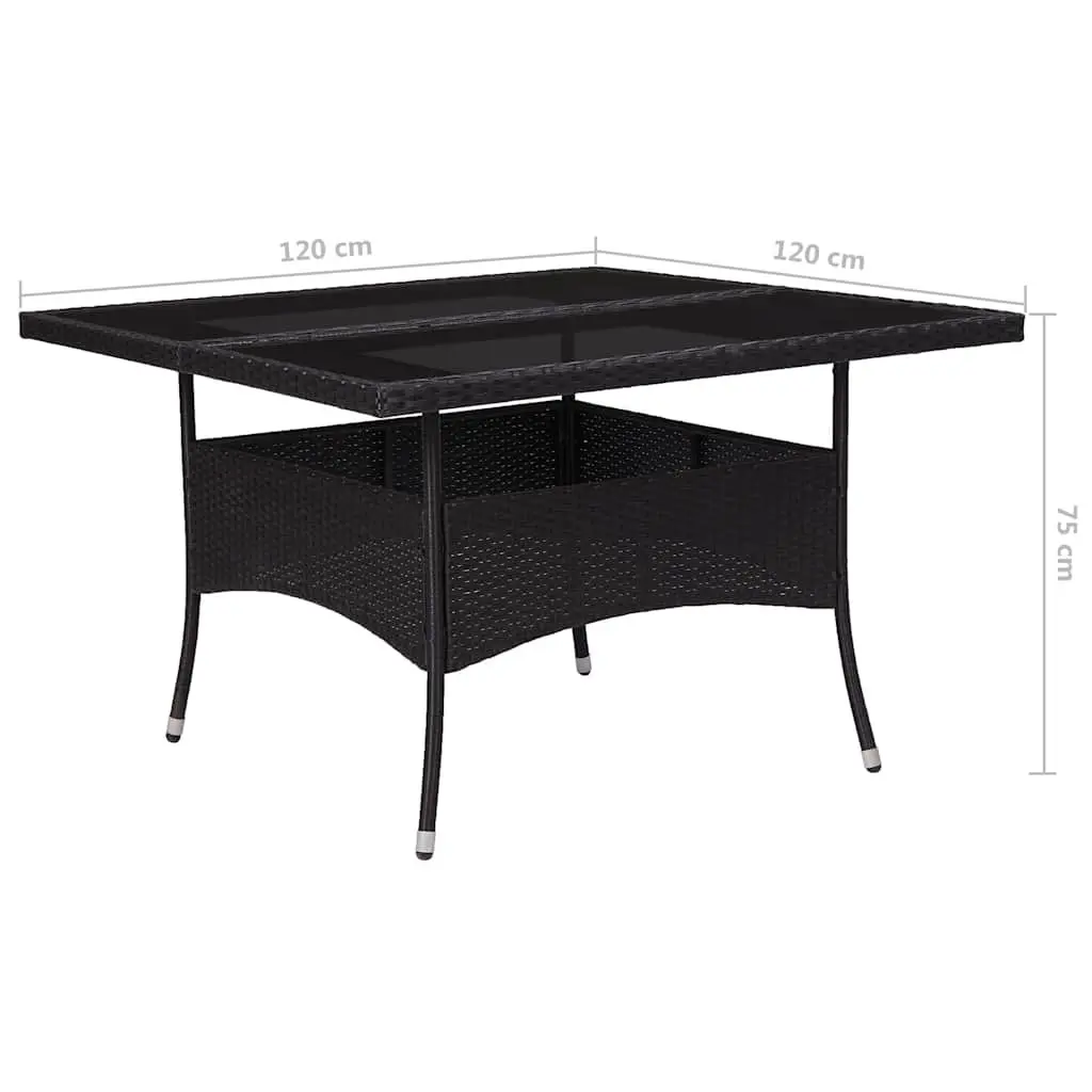 9 Piece Black Outdoor Dining Set for Patios