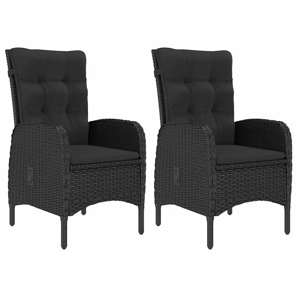 3-Piece Black Garden Bistro Set for Outdoors