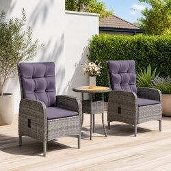Stylish 3 Piece Garden Bistro Set with Adjustable Features