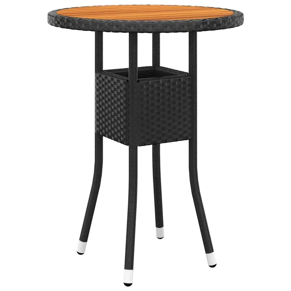 3 Piece Garden Bistro Set with Poly Rattan Chairs