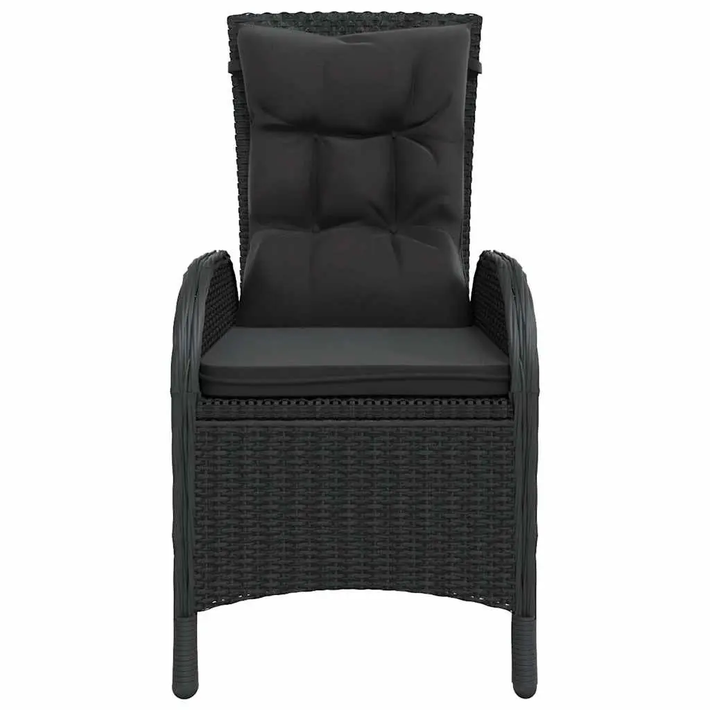 3 Piece Garden Bistro Set with Black Chairs