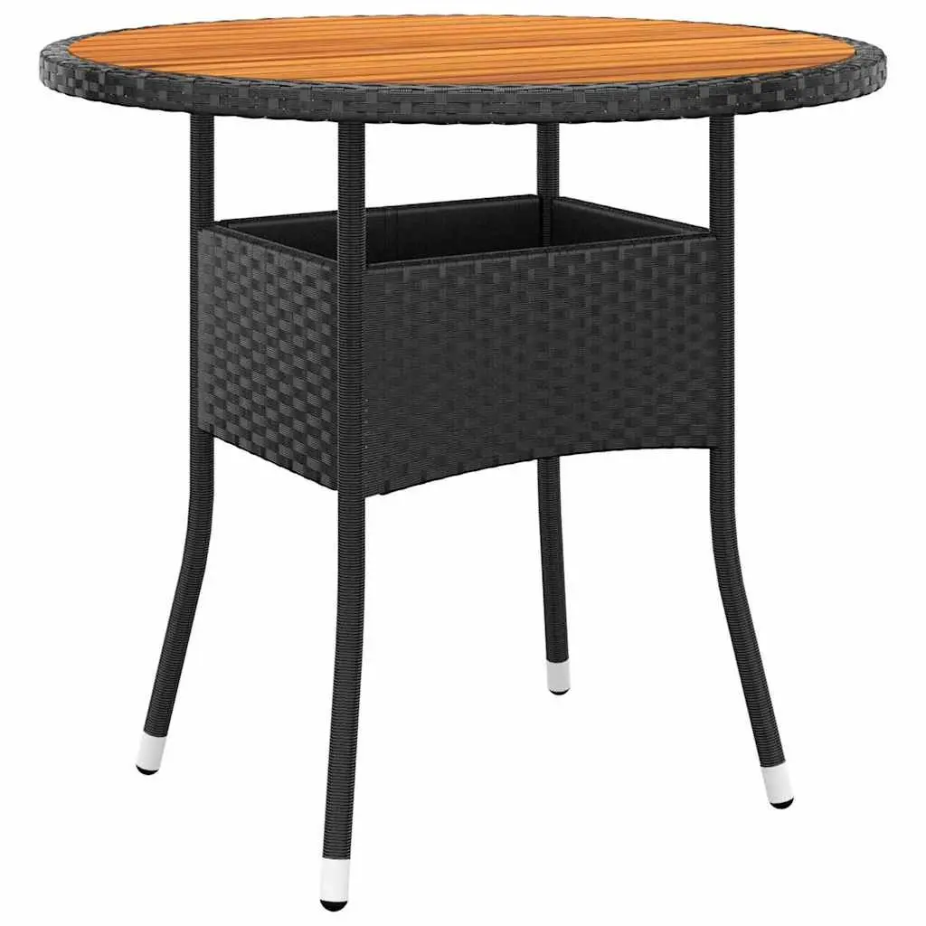 3 Piece Garden Bistro Set with Black Chairs