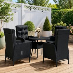 5 Piece Outdoor Bistro Set with Durable Poly Rattan