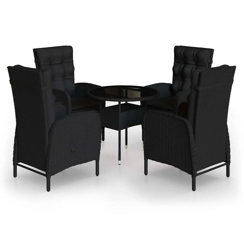 5 Piece Outdoor Bistro Set with Durable Poly Rattan
