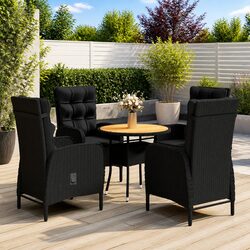 High-Quality 5 Piece Garden Bistro Set with Adjustable Recline