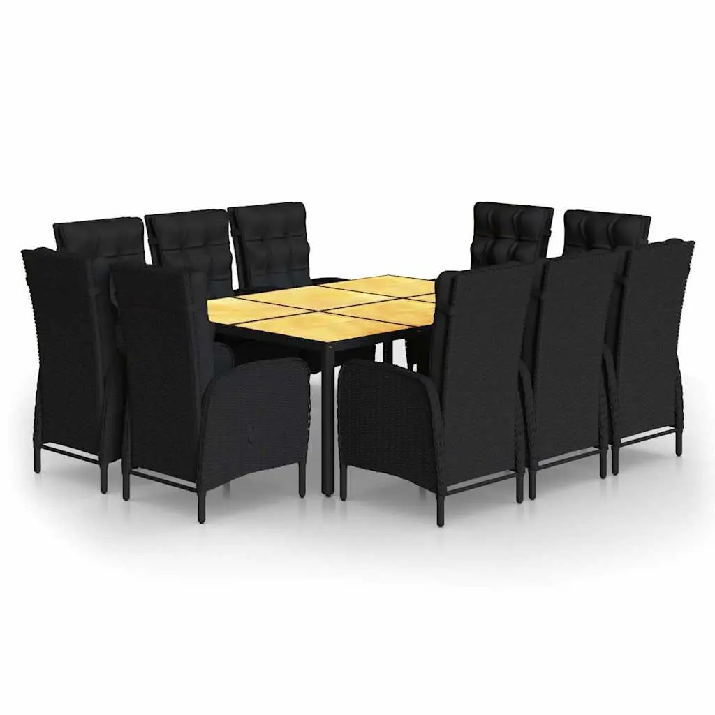 11-Piece Garden Dining Set with Reclining Chairs