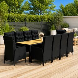 Premium 11 Piece Black Outdoor Dining Set