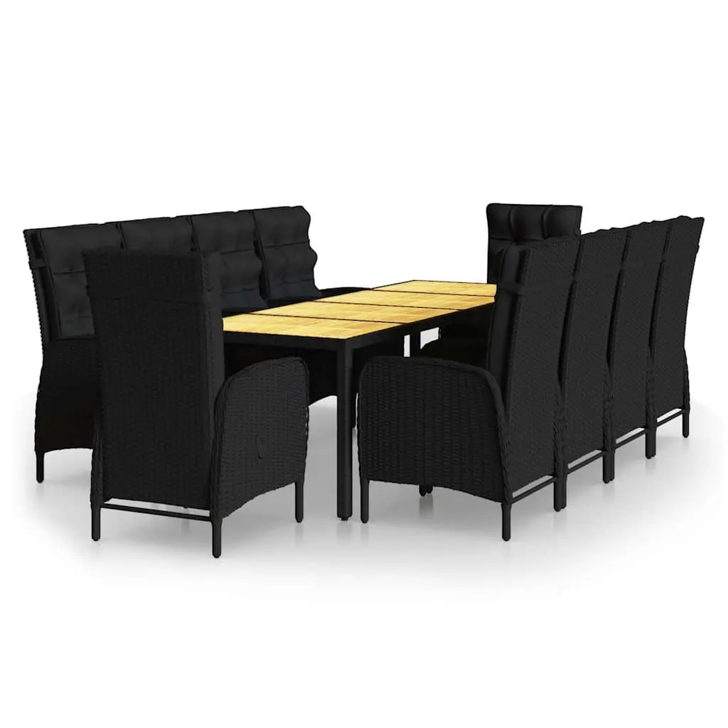 11 Piece Black Outdoor Dining Set