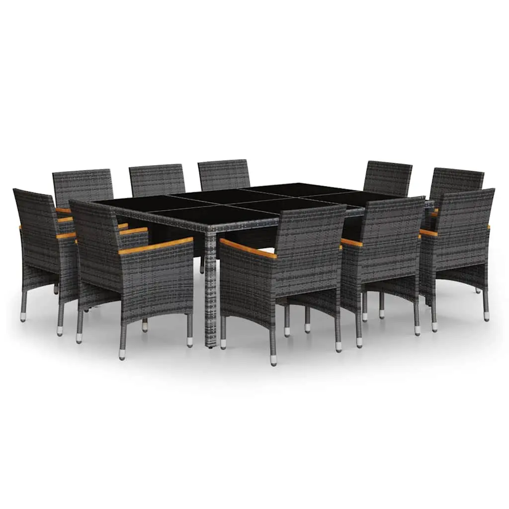 11-Piece Garden Dining Set in Steel Grey