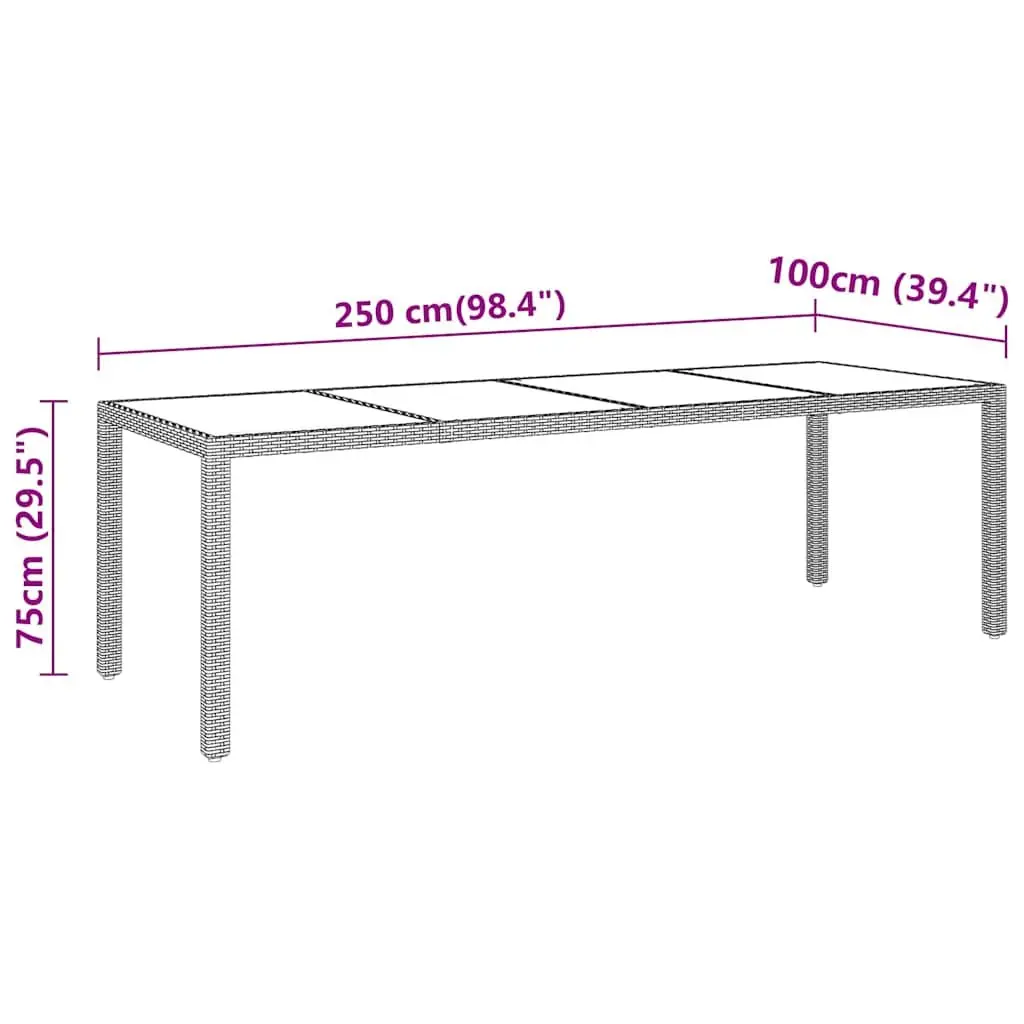 11 Piece Garden Dining Set with PE Rattan and Steel