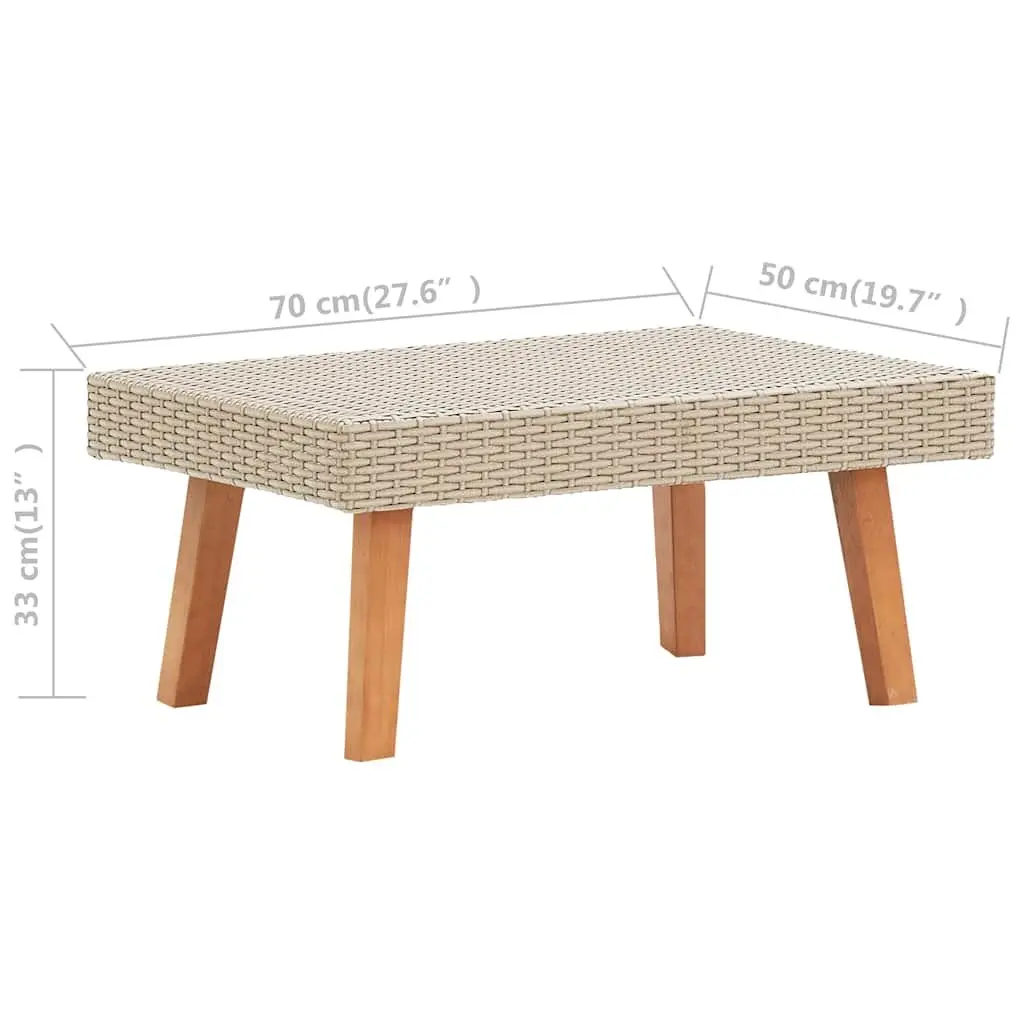 Beige Outdoor Sofa and Coffee Table Garden Lounge Set