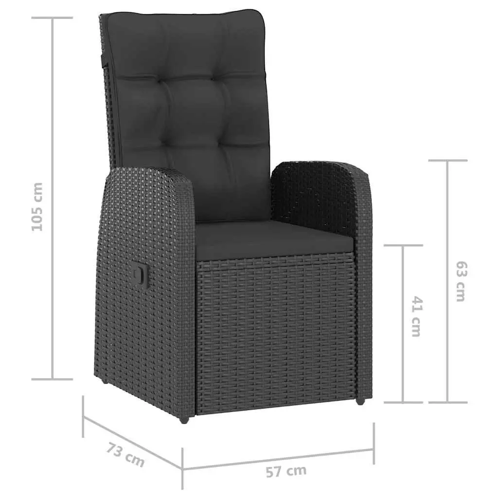 9 Piece Poly Rattan Outdoor Dining Set with Cushions