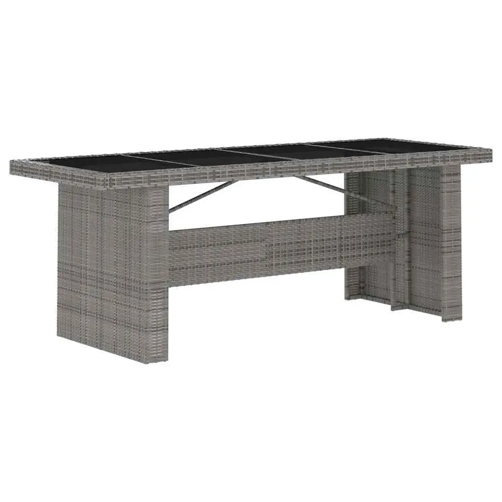 Outdoor Dining Set 11 Piece Grey PE Rattan Powder-coated Steel Frame with Cushions