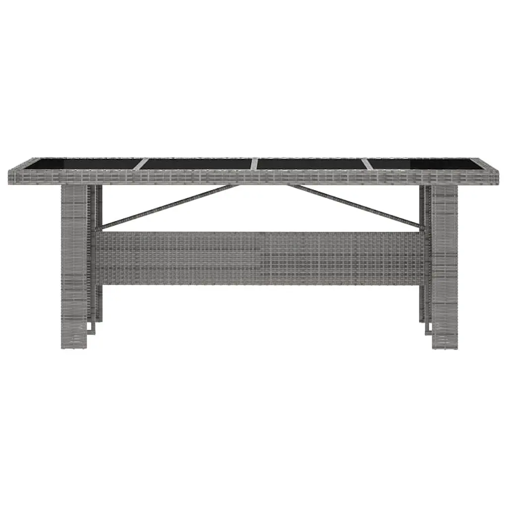 Outdoor Dining Set 11 Piece Grey PE Rattan Powder-coated Steel Frame with Cushions