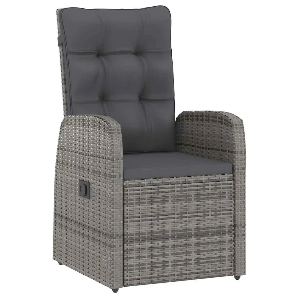 Outdoor Dining Set 11 Piece Grey PE Rattan Powder-coated Steel Frame with Cushions