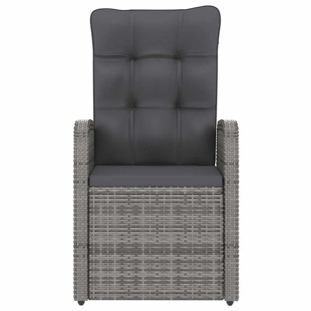 Outdoor Dining Set 11 Piece Grey PE Rattan Powder-coated Steel Frame with Cushions