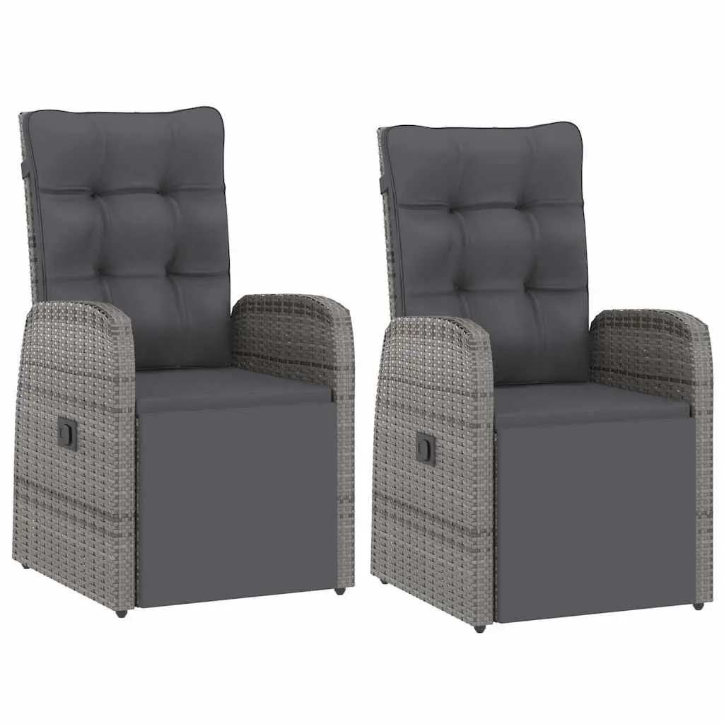 Outdoor Dining Set 11 Piece Grey PE Rattan Powder-coated Steel Frame with Cushions