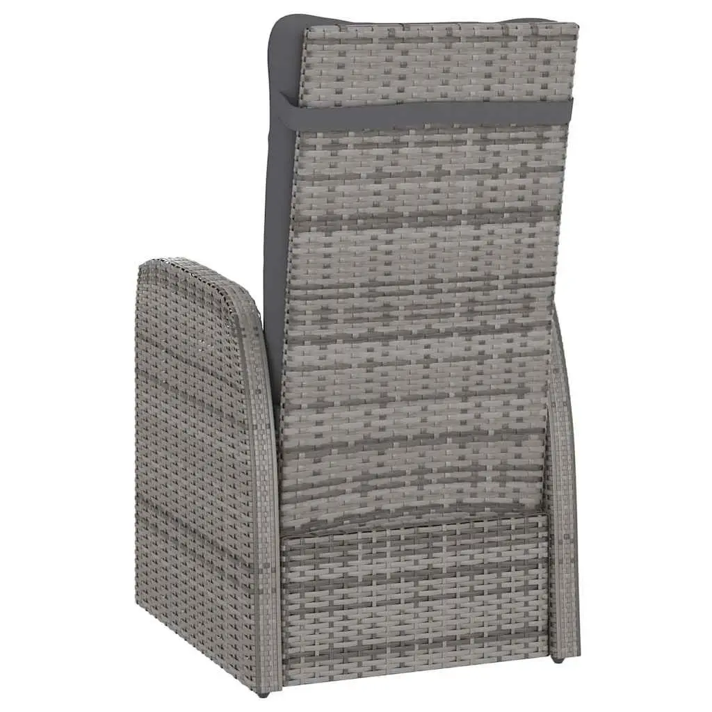 Outdoor Dining Set 11 Piece Grey PE Rattan Powder-coated Steel Frame with Cushions
